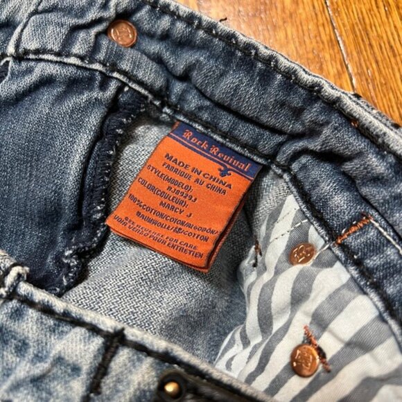 Rock Revival Marcy Straight Fit Jeans Distressed Medium Wash Denim Men's Size 38 - Picture 10 of 13